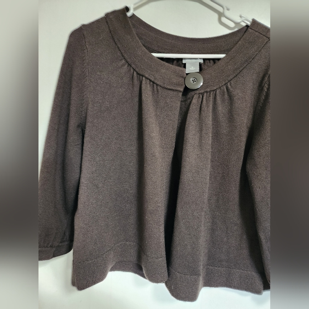 Ann Taylor Chocolate Knit Cardigan M